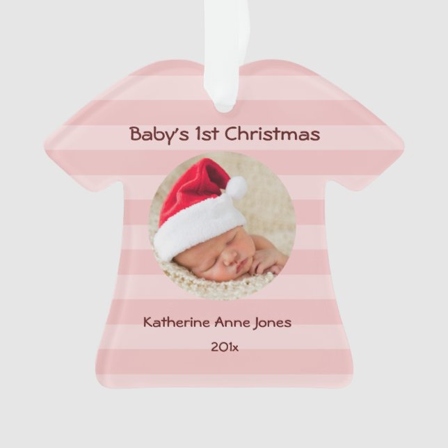 Primer ornamento del acrílico del navidad de la (Anverso)