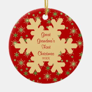 Primer ornamento del copo de nieve del navidad de