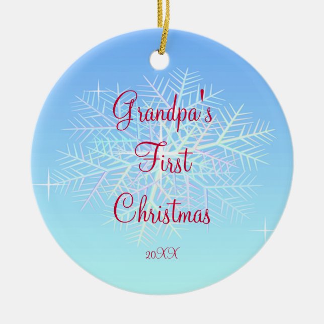 Primer ornamento del copo de nieve del navidad del (Frente)