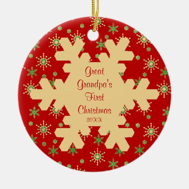 Primer ornamento del copo de nieve del navidad del (Frente)