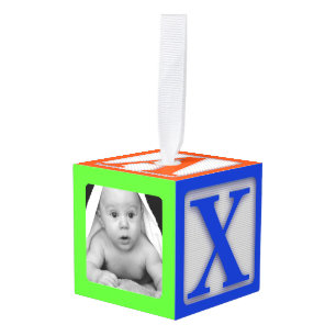 Primer ornamento del cubo de la foto de Babys