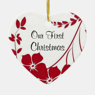 primer ornamento del navidad de la flor roja