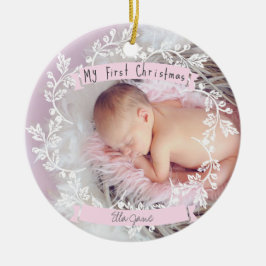 Primer ornamento del navidad de la foto de la niña