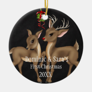 Primer ornamento del navidad de los pares lindos