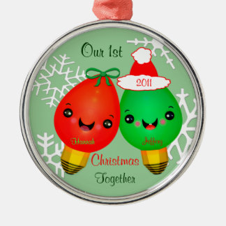 Primer ornamento del navidad del año del par de