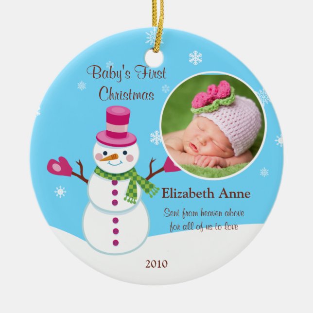 Primer ornamento del navidad del bebé (Frente)