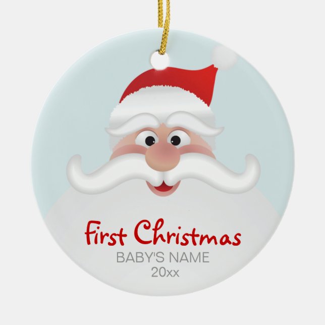 Primer ornamento del navidad del bebé (Frente)