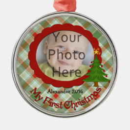 Primer ornamento del navidad del bebé agradable de