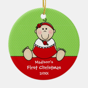 Primer ornamento del navidad del bebé lindo de la