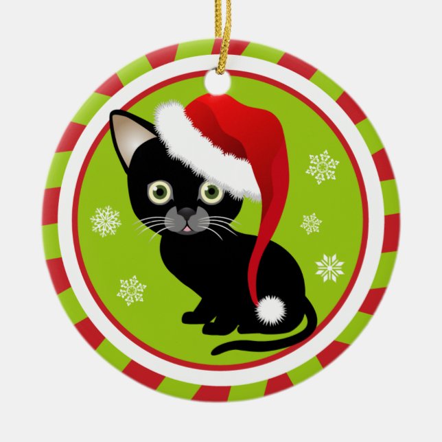 Primer ornamento del navidad del gatito (Frente)