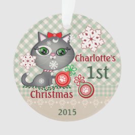 Primer ornamento del navidad del gato de encargo