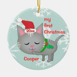 Primer ornamento del navidad del personalizado