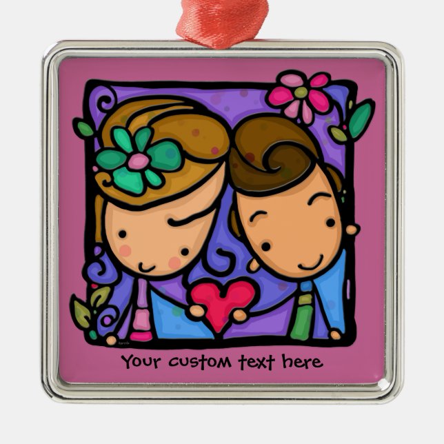 Primer ornamento del personalizado del amor de (Frente)