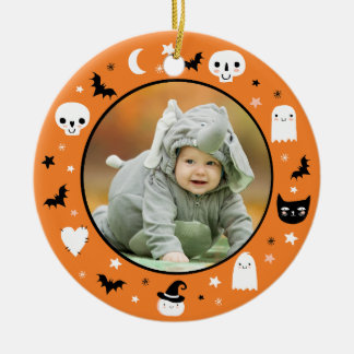 Primer ornamento fotográfico de Halloween para beb