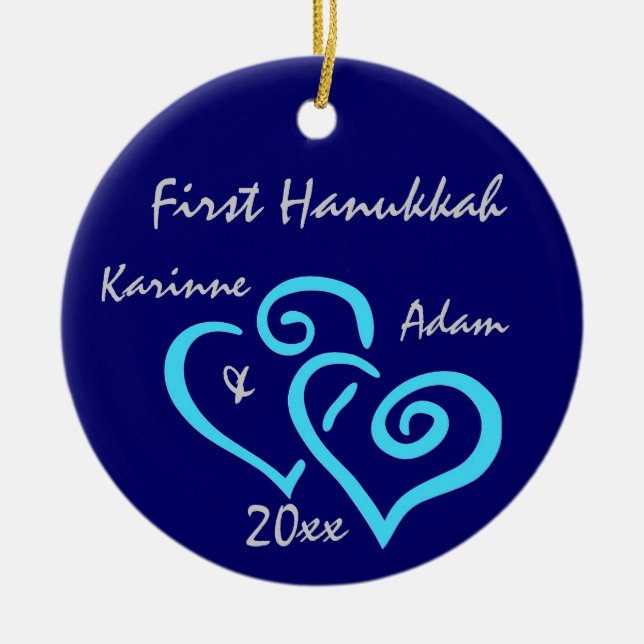 Primer ornamento Hanukkah personalizado (Frente)