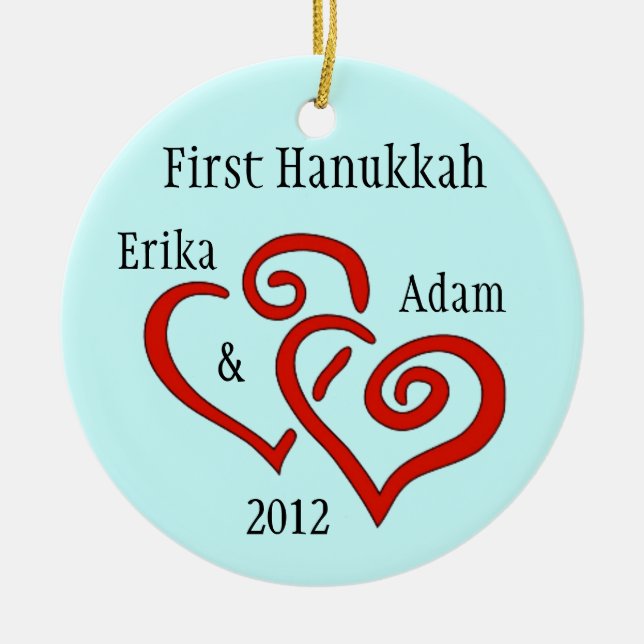 Primer ornamento Hanukkah personalizado (Frente)