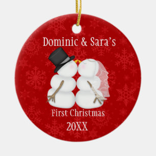 Primer ornamento lindo del navidad del muñeco de