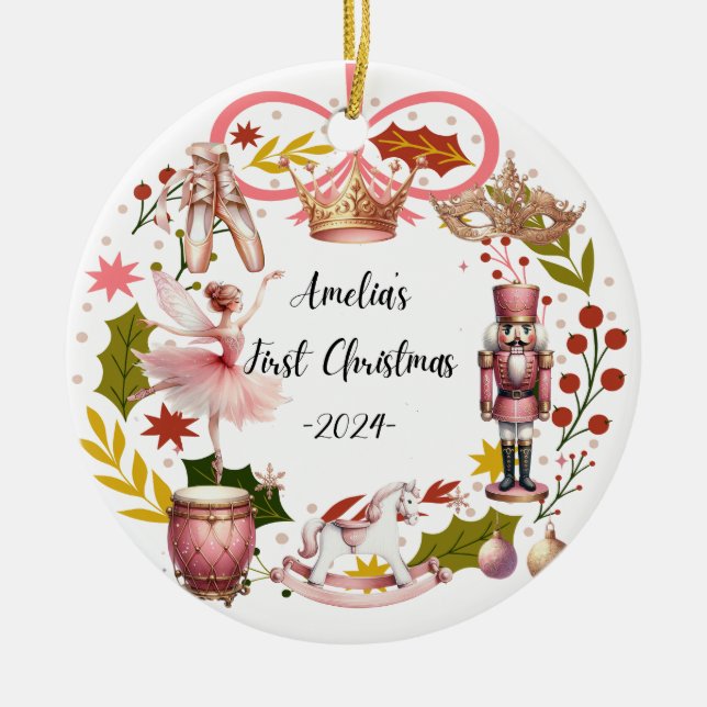 Primer ornamento navideño de Amelia (Frente)