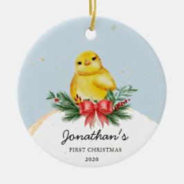 Primer ornamento navideño de bebé de pollo