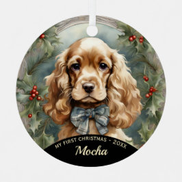 Primer ornamento navideño de Cocker Spaniel Puppy