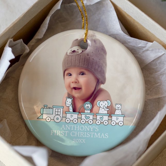 Primer ornamento navideño de foto del bebé en el t (Subido por el creador)
