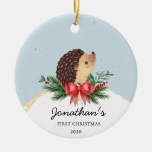Primer ornamento navideño de Hedgehog Baby