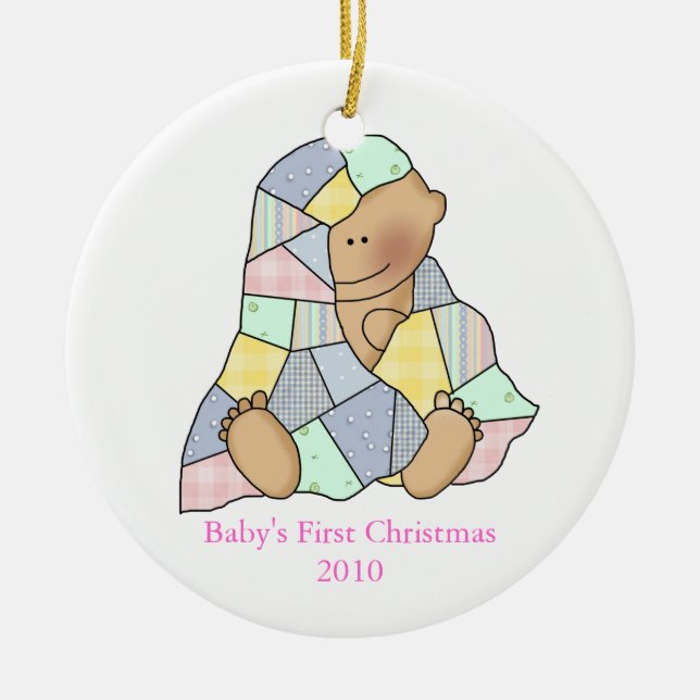 Primer ornamento navideño de la manta del bebé (Frente)