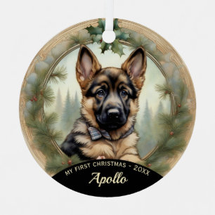 Primer ornamento navideño de Pastor Alemán
