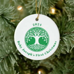 Primer ornamento navideño del bebé celta, irlandés