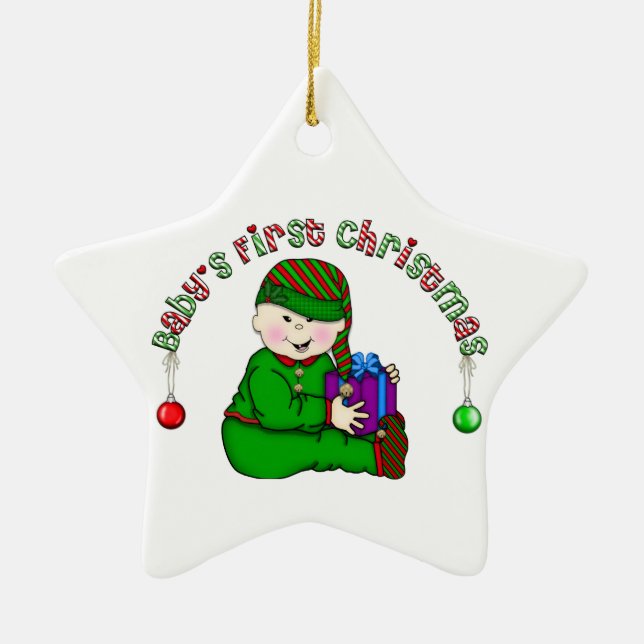Primer ornamento navideño del bebé de los adultos  (Frente)