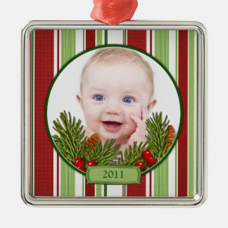 Primer ornamento navideño del bebé - Forma cuadrad