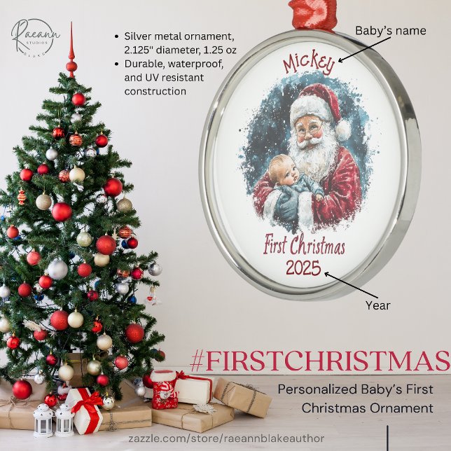 Primer ornamento navideño del bebé personalizado (Subido por el creador)
