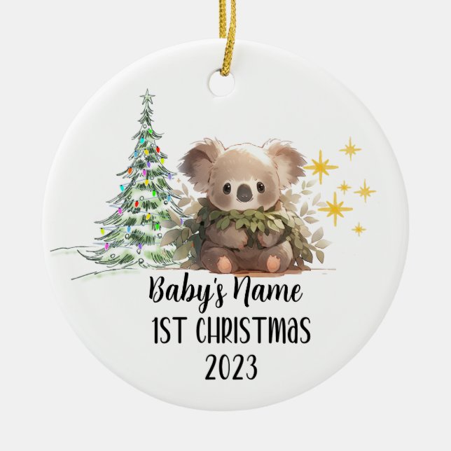 Primer ornamento navideño del bebé personalizado (Frente)