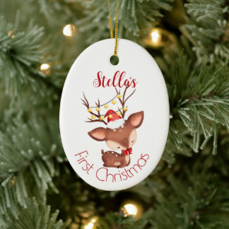 Primer ornamento navideño del bebé personalizado