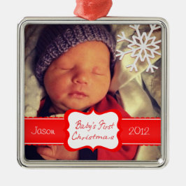 Primer ornamento navideño del bebé personalizado