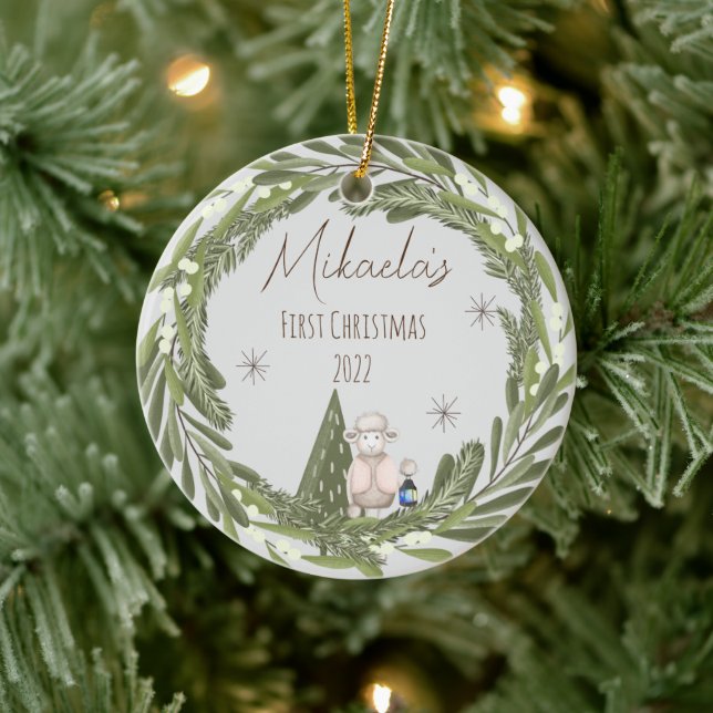 Primer ornamento navideño del bebé personalizado (Árbol)