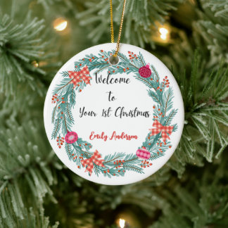 Primer ornamento navideño del bebé personalizado
