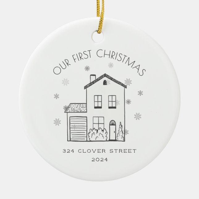 Primer Ornamento navideño navideño nuevo en casa (Frente)