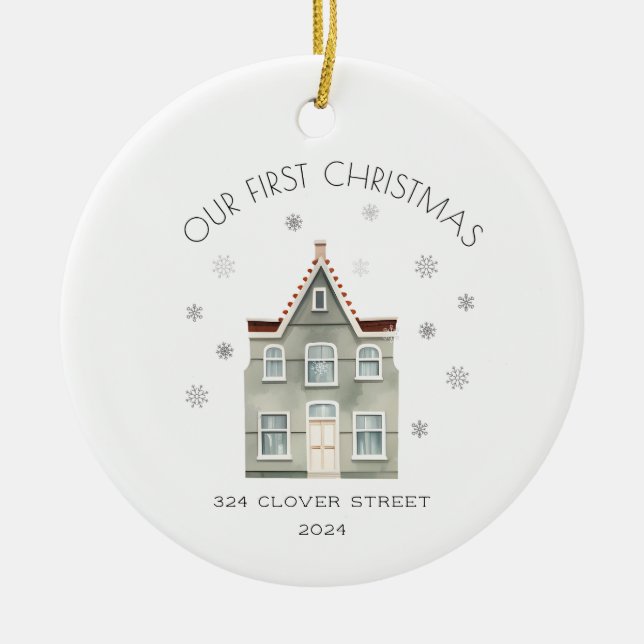 Primer Ornamento navideño nuevo de vacaciones en c (Frente)