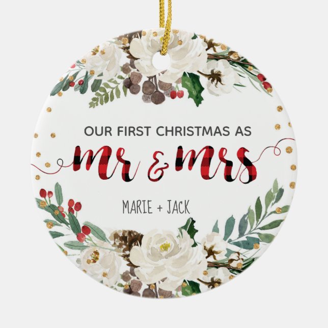 Primer ornamento navideño personalizado (Frente)