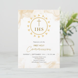 Primer oro de la comunión con invitación de letras