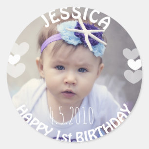 Primer Pegatina Chica de Cumpleaños