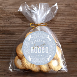 Primer Pegatina de Rodeo de Cumpleaños - Azul clar