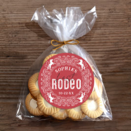 Primer Pegatina de Rodeo del Primer Cumpleaños - R