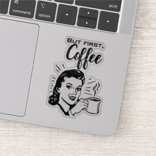 Primer Pegatina del café retro