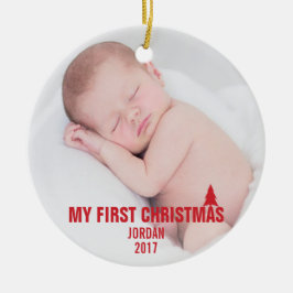 Primer Personalizado de Navidad del bebé Ornamento
