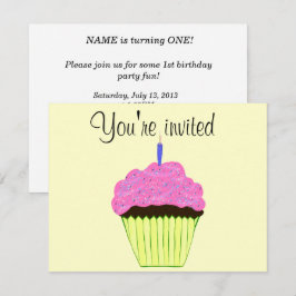 Primer Personalizar de invitación a pasteles rosad