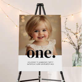 Primer Poster fotográfico de cumpleaños en marrón