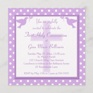 Primer punto de polka morado invitación a la comun