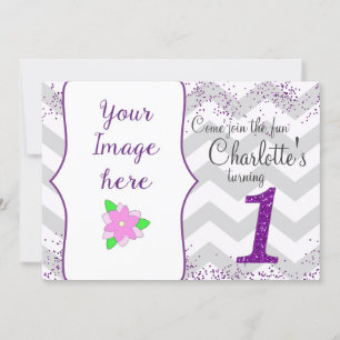 Primer Purpurina Chica de invitaciones a fiestas d